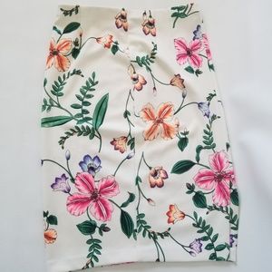 Express Highwaisted Floral Pencil Print Skirt